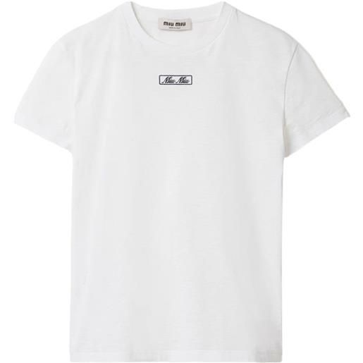 Miu Miu t-shirt con ricamo - bianco