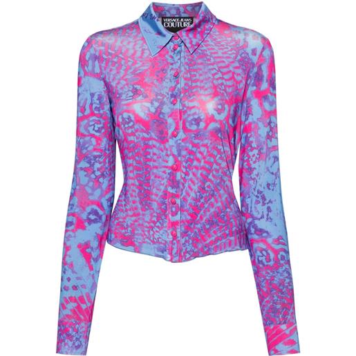 Versace Jeans Couture camicia con stampa animalier - blu