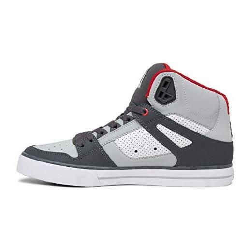 DC Shoes pure high-top wc, scarpe da ginnastica uomo, grey/red/white, 45 eu