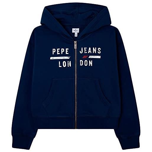 Pepe Jeans joice, felpa con cappuccio bambine e ragazze, blu (ocean), 14 anni