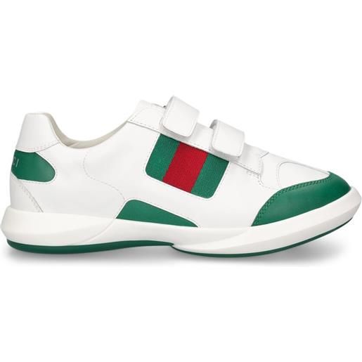 GUCCI web leather sneakers