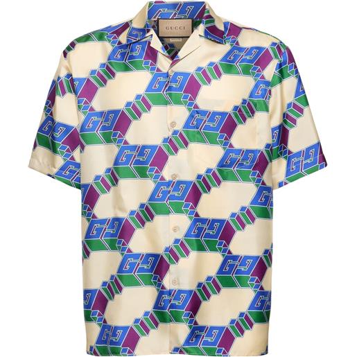GUCCI camicia bowling gg hawaii in seta