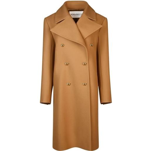 Nina Ricci cappotto lungo doppiopetto - marrone