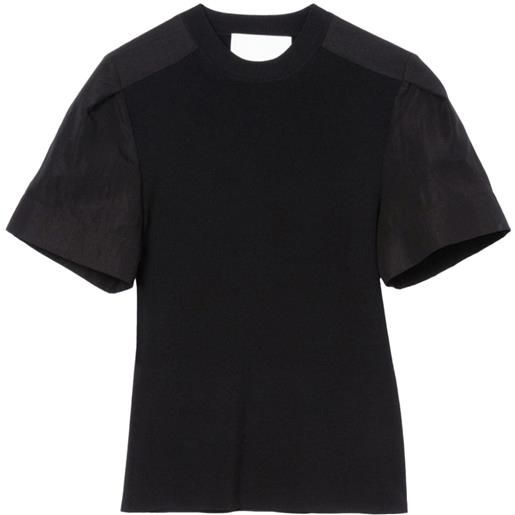 3.1 Phillip Lim t-shirt a coste con inserti - nero
