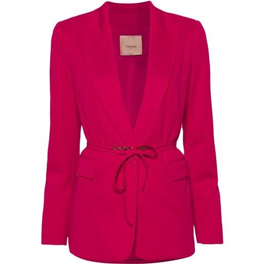 TWINSET blazer con placca logo - rosa