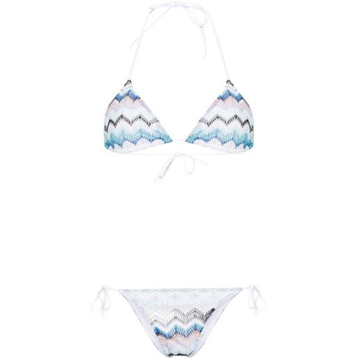 Missoni set bikini con motivo a zigzag - blu