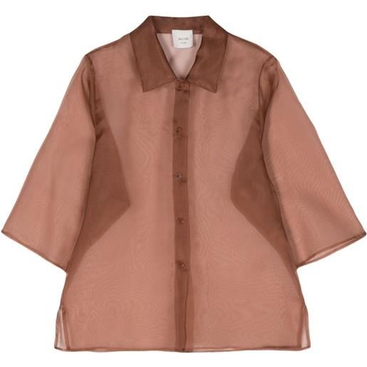Alysi camicia semi trasparente - marrone