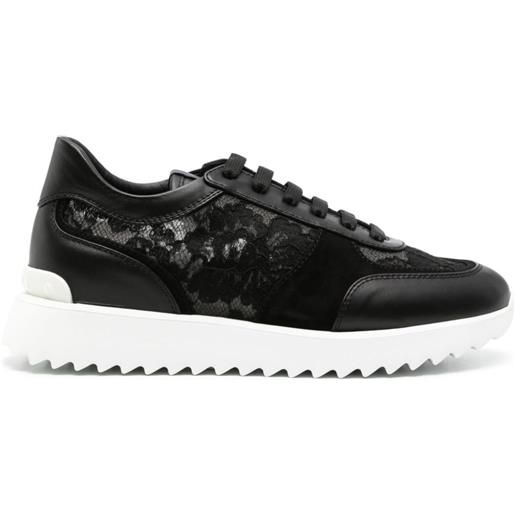 Le Silla sneakers in pizzo chantilly - nero