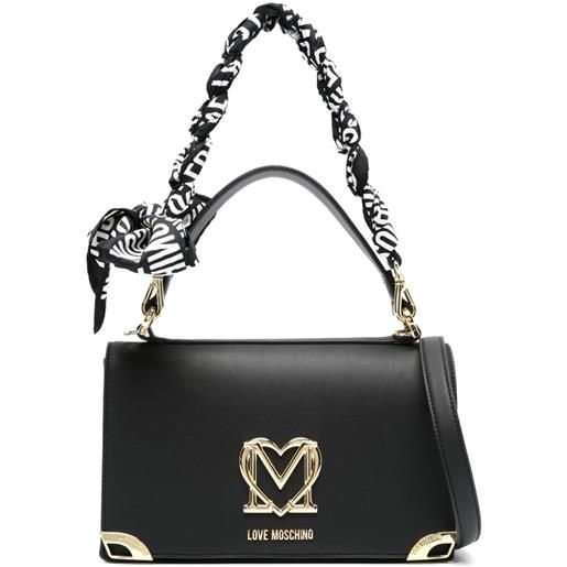 Love Moschino borsa tote con placca logo - nero