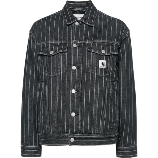 Carhartt WIP giacca-camicia w' orlean gessata - nero