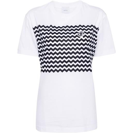 Patou t-shirt con motivo a zigzag - bianco