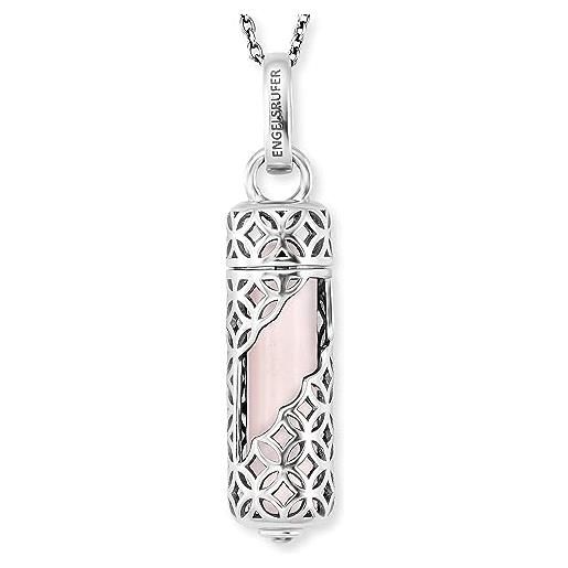 Engelsrufer - catena per collana argento sterling altra forma quarzo rosa donna, argento, länge: 50 cm - ern-heal-rq-m