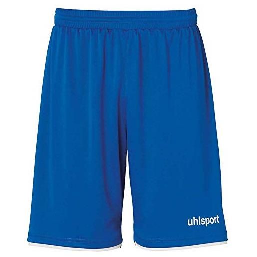 uhlsport club shorts, shirt unisex adulto, azzurro/bianco, 116