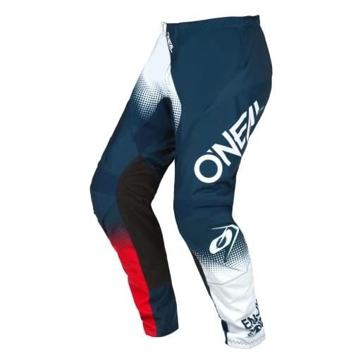 O'neal e021-0028 pantaloni element racewear v. 22 per adulti/unisex, blu/bianco/rosso, 28/44