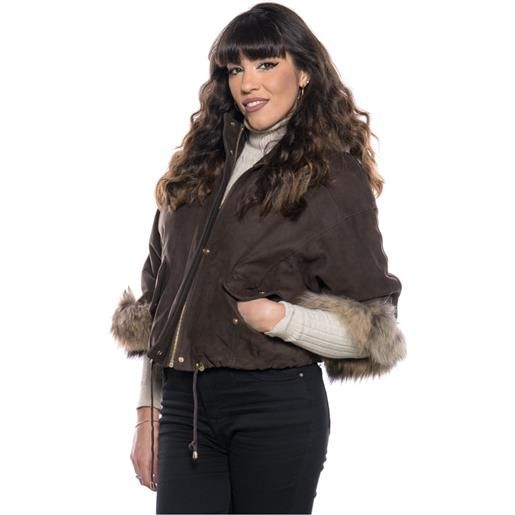 Leather Trend beatrice - giacca donna nabuk in vera pelle e vera pelliccia