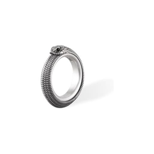 COPPERTIST.WU anello rotante ouroboros in argento sterling 925, anello antistress fidget uomo donna, anelli serpente hognose (60)