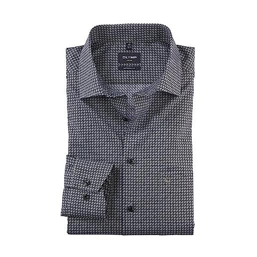 Olymp camicia da lavoro da uomo, a maniche lunghe, stampa digitale, vestibilità moderna, global kent, oliva 47, 43