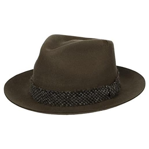 Stetson cappello in lana larscott fedora donna/uomo - outdoor di feltro autunno/inverno - xl (60-61 cm) marrone scuro