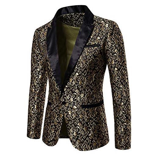 GladiolusA giacca da abito uomo elegante maniche lunghe casual imformale cappotto oro m