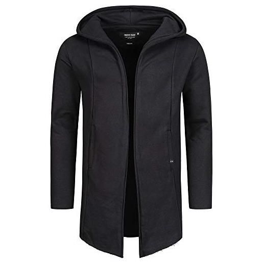 Indicode uomini brekstad giacca felpata oversize in cotone con cappuccio black small