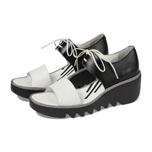 Fly London bilu465fly, sandali donna, bianco nero, 39 eu