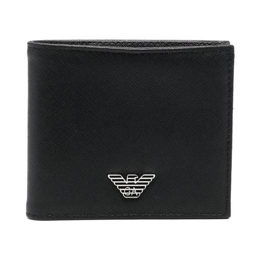 Emporio Armani portafoglio bifold con placca logo
