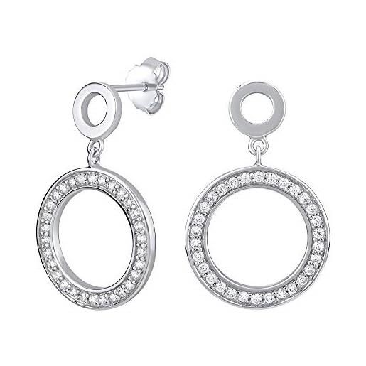 SILVEGO orecchini da donna in argento 925 anelli con zirconia cubica, fw4984e