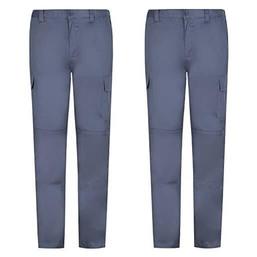 MISEMIYA confezione da 2 pezzi-pantaloni da uomo da lavoro mz-2-9100, grigio, 38 (pacco da 2)