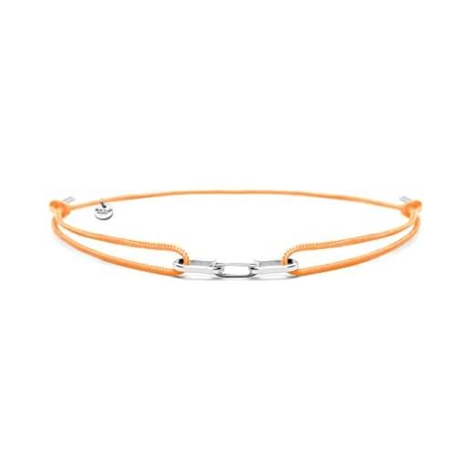 Nato Cuff - bracciale argento 925 links - fatto a mano in francia - regolabile - gioiello uomo o donna (arancione)