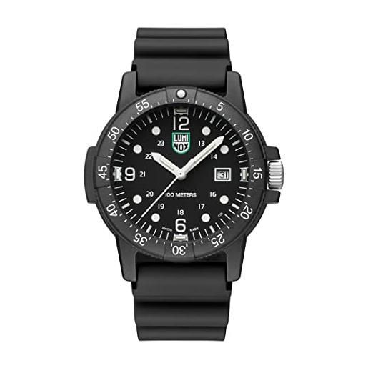 Luminox g collection sea bass carbonox x2.2001 orologio da uomo 44mm - orologio militare con funzione data nera resistente all'acqua 100m, nero