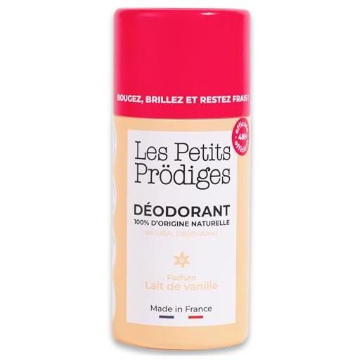 Les Petits Prodiges deodorante latte di vaniglia, 40 g, 100% naturale, qualsiasi tipo di pelle, senza alcol, conservante, alluminio, parafene, pelle sensibile, prodotto in francia, vegano, les petits prodiges