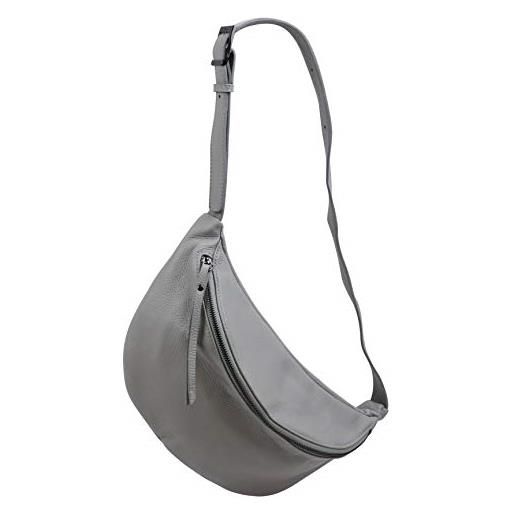 SH Leder fania g697 - borsa da donna in vera pelle a tracolla, unisex, per festival, viaggi, taglia media, 37 x 21 cm, grigio finestra. , grande