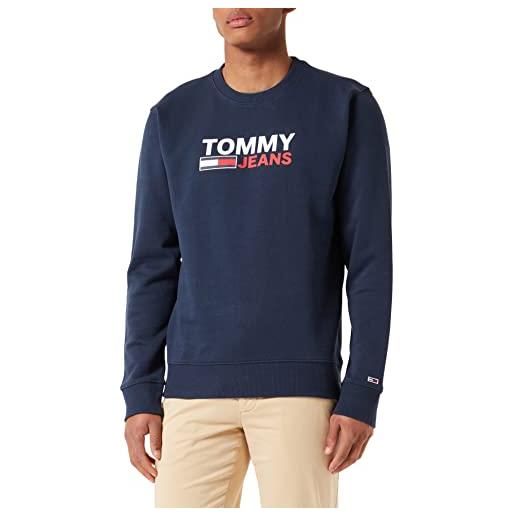 Tommy Jeans tjm corp logo crew, maglia di tuta uomo, blu (twilight navy), m
