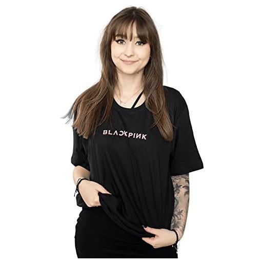 BlackPink - maglietta taste that con stampa posteriore in cotone per adulti unisex, nero , s