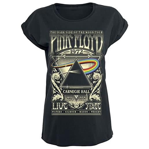 Pink Floyd the dark side of the moon - live on stage 1972 donna t-shirt nero s 100% cotone regular