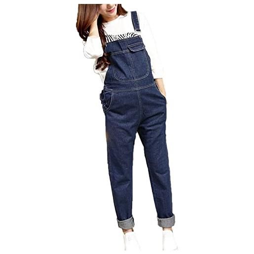 MANYMANY salopette premaman salopette in denim blu incinta salopette jeans gravidanza moda taglia m-3xl