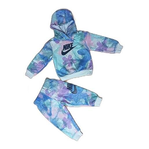 Nike tuta set bambina sci-dye club fleece, multicolor (6-7 anni)