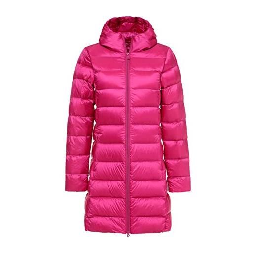 VRTTAA piumini da donna - plus size winter windproof caldo cappotto solid color felpa con cappuccio portatile leggero comodo abbigliamento esterno, rosa rossa, m