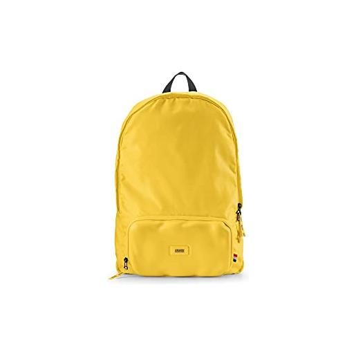 CRASH BAGGAGE - crash not crash, backpack, zaino urban style in tessuto con dettagli della tasca in eva semi rigido, dimensioni 44 x 31 x 18 cm, colore yellow