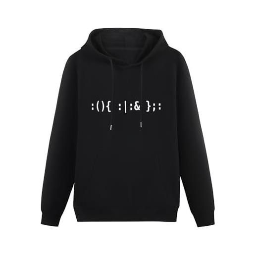 Ghee bash fork bomb for unix linux hackers unisex hooded printed pullover hoodies mens black sweatshirts m