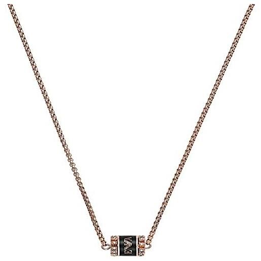 Emporio Armani collana da donna, lunghezza totale: 400+70mm catena regolabile dimensioni rondelle: 10x8x2mm collana in acciaio inossidabile oro rosa, egs2841221