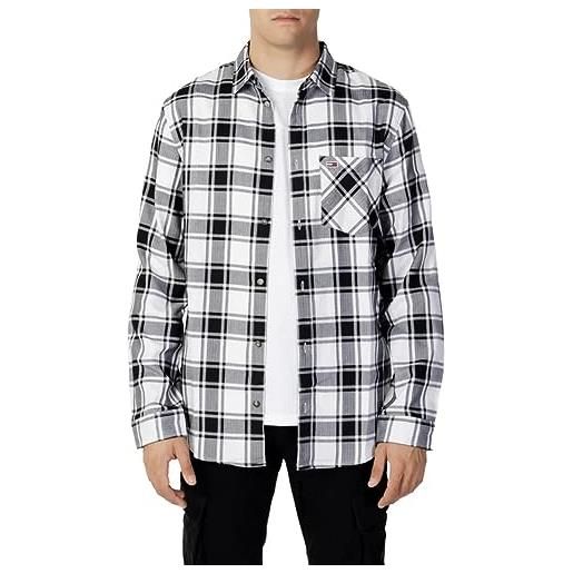 Tommy Hilfiger tommy jeans tjm flannel shirt dm0dm15114 camicie casual, bianco (white/multi check), xl uomo
