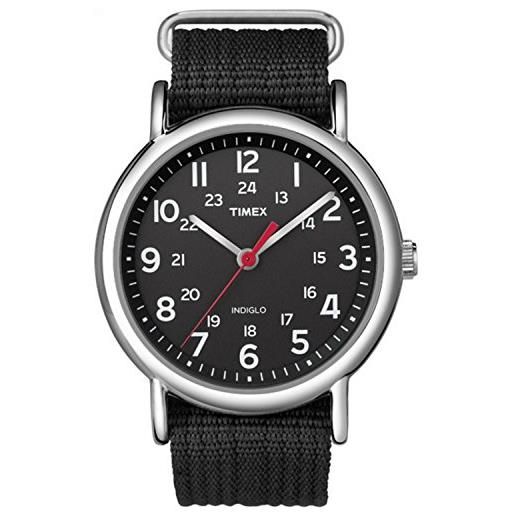 Timex weekender t2n647 orologio al quarzo con cinturino e quadrante nero da 38 mm
