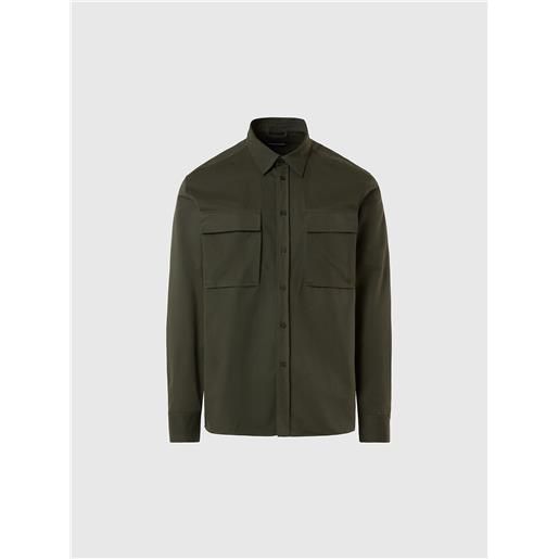 North Sails - overshirt in twill di cotone, forest night