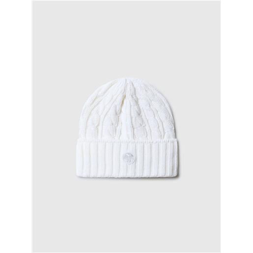 North Sails - berretto in lana a trecce, marshmallow