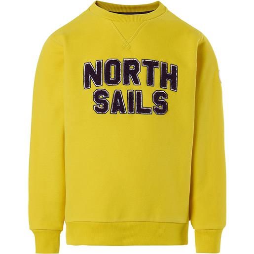 North Sails - felpa stile college, yellow ocrhe
