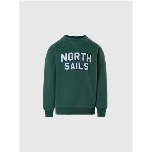 North Sails - felpa stile college, hunter green
