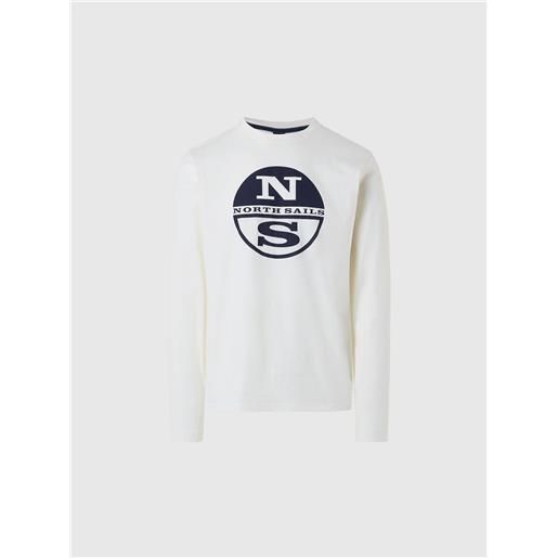 North Sails - t-shirt con maxi stampa, marshmallow
