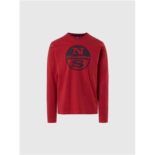 North Sails - t-shirt con maxi stampa, red lava