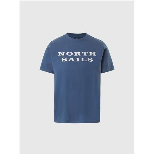 North Sails - t-shirt con stampa lettering, dark denim